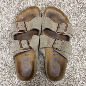 Birkenstock Taupe Suede Sandals